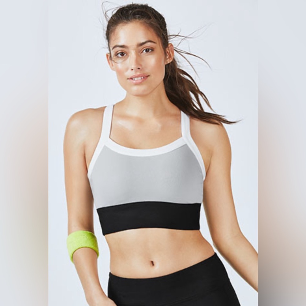 Fabletics Gray and Black Sports Bra